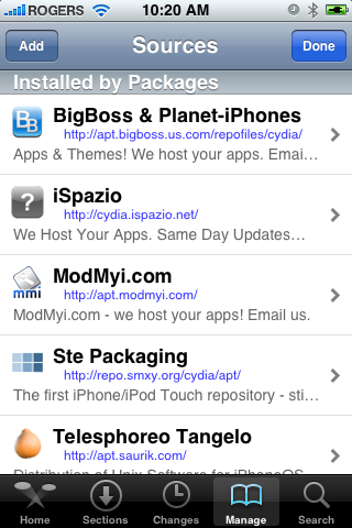 iPhone menu